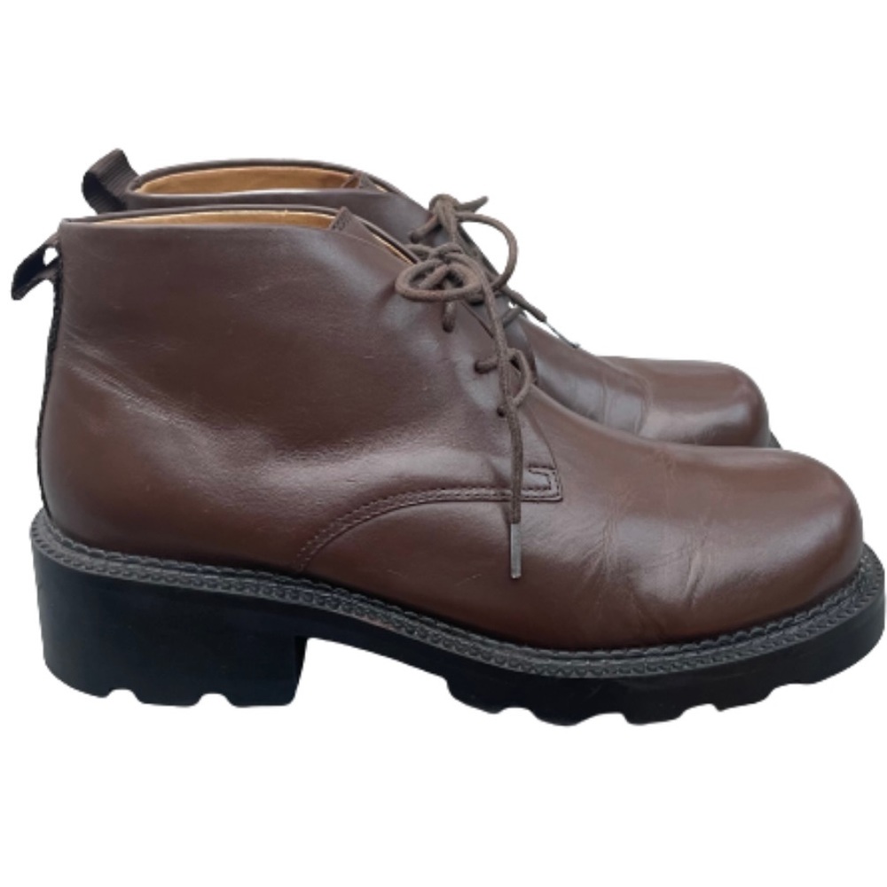 Bare Traps Ankle Boots Brown Leather Lug Sole Sz 10